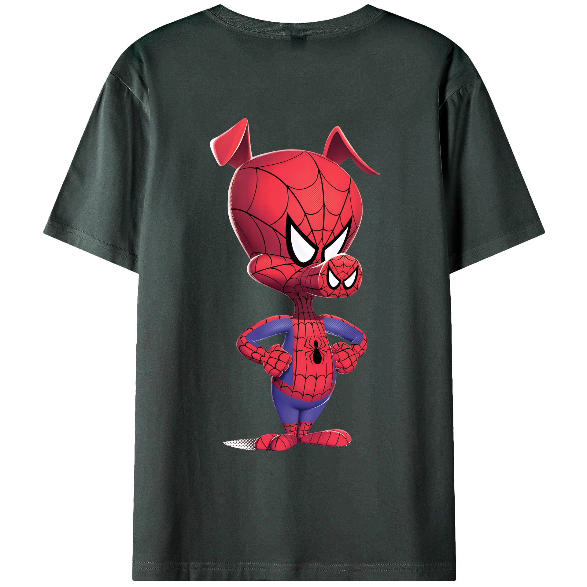 （画像用） Spider Man スパイダーマン 綿100％ メンズ半袖Tシャツ（バックプリント） 通気性